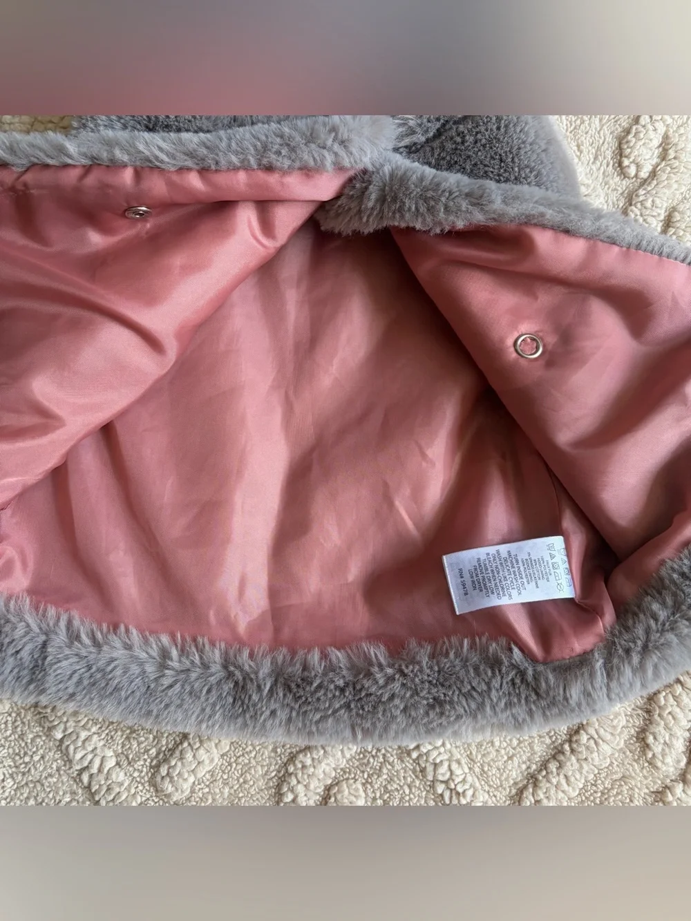 Catherine Malandrino Baby Girl 3-6M Outfit - Bodysuit Pants & Fuzzy Vest 3pc Set